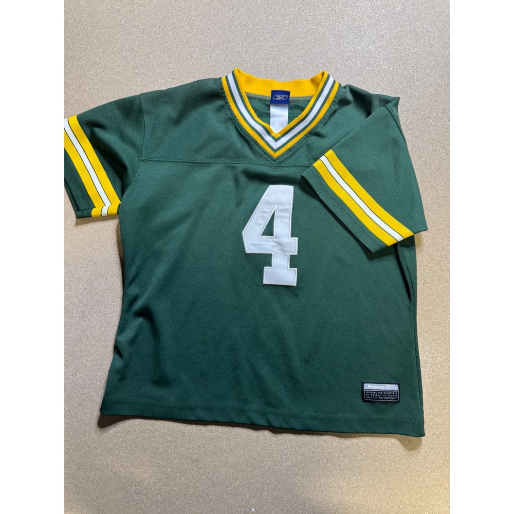 Reebok Favre Packers Jersey NFL Football Green Bay #4 Short Sleeve Youth